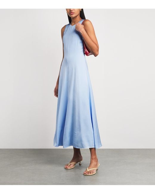 Maje Blue Open-Back Maxi Dress