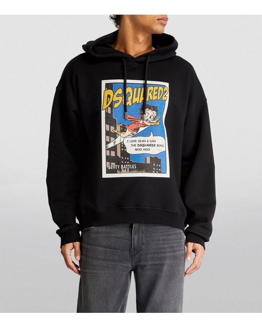 DSquared² Black X Betty Boop Hoodie for men