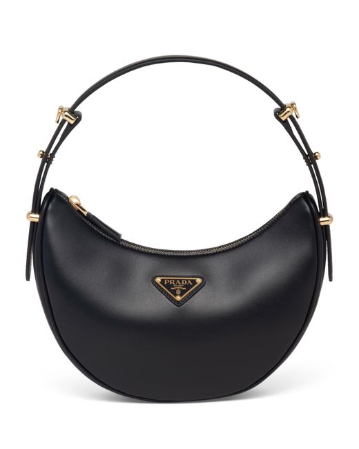 Prada Leather Arque Shoulder Bag in Black Lyst UK