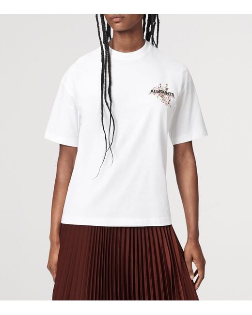 AllSaints White Valen Etta Oversized T-Shirt