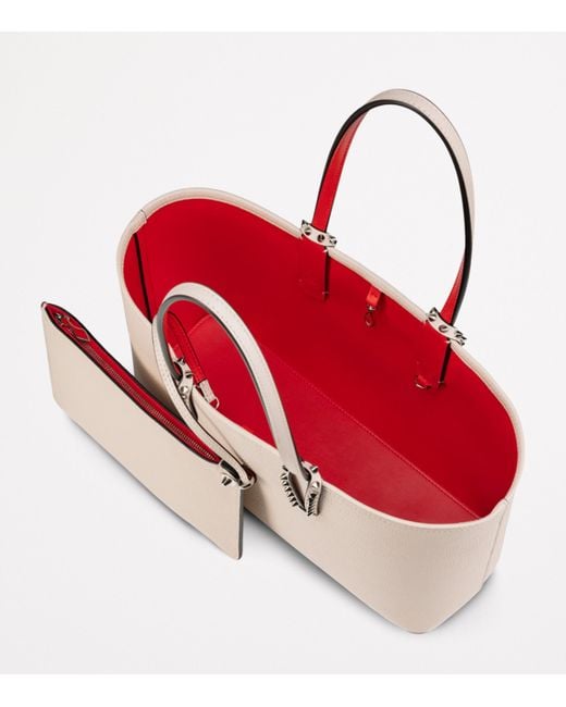 Christian Louboutin Natural Cabata Small Calf Leather Tote Bag