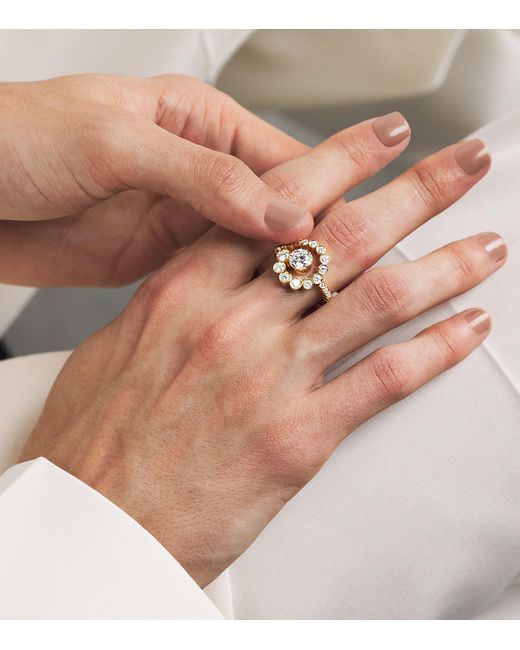 Sophie Bille Brahe Metallic And Diamond Ensemble Escargot Ring