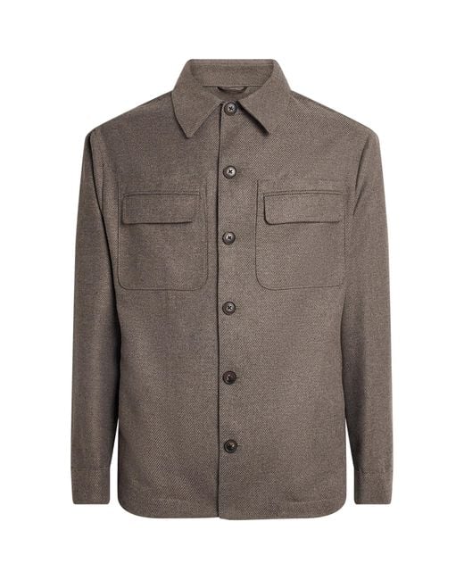 Pal Zileri Brown Twill Overshirt for men