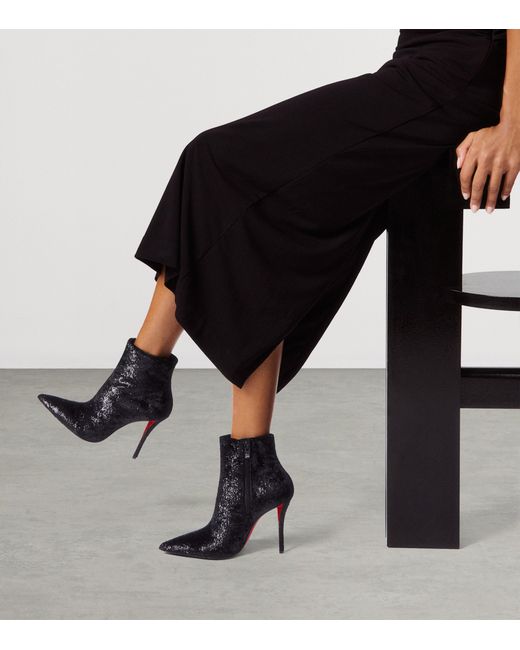 Christian Louboutin Red Miss Z Booty Velluto Gloss Ankle Boots 100