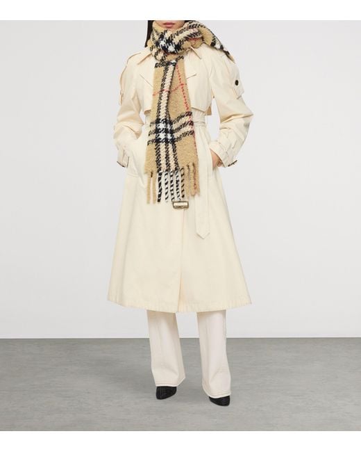 Burberry Metallic Alpaca-Wool Bouclé Check Scarf