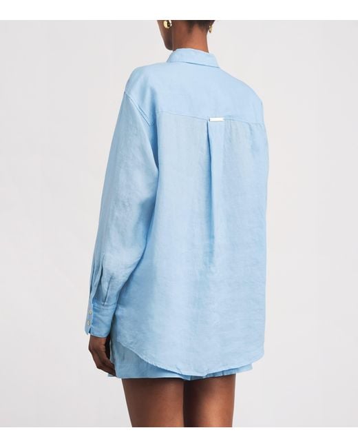 Heidi Klein Blue Linen Ponza Shirt