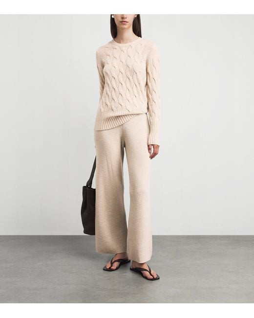 Johnstons Natural Cashmere Cable-Knit Sweater