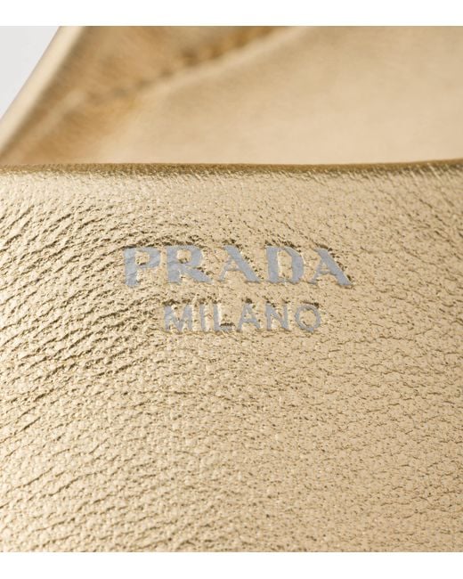 Prada Metallic Leather Platform Sandals