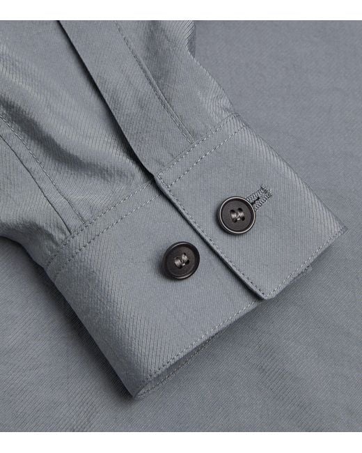 Giorgio Armani Gray Silk-blend Bomber Jacket for men