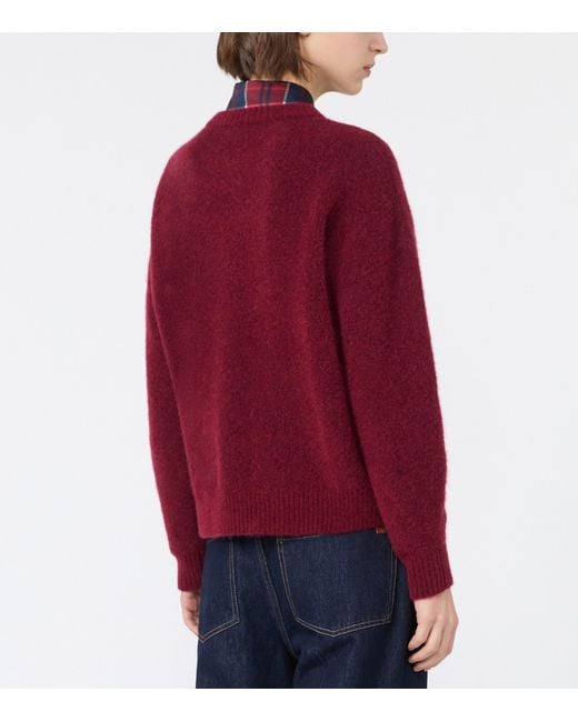 Weekend by Maxmara Red Wool-Blend Sweater