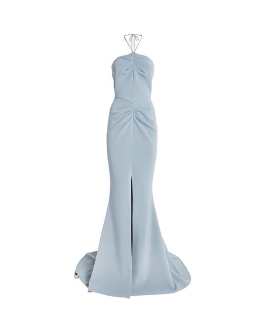 Maticevski Blue Halterneck Smokescreen Gown
