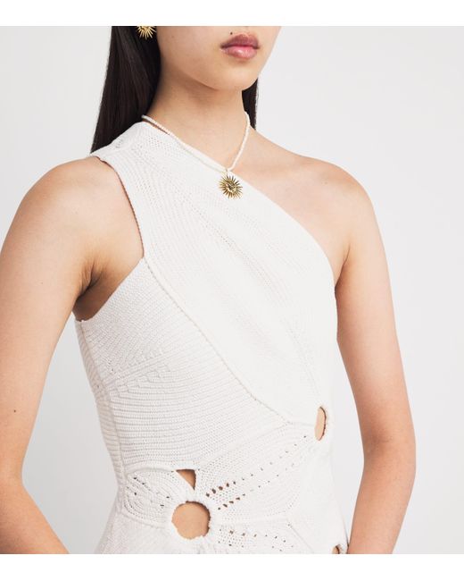 Cult Gaia White One-Shoulder Coreline Mini Dress