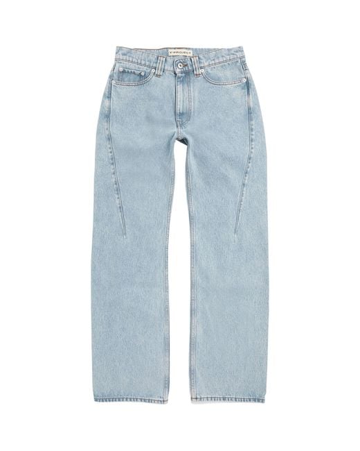 Y. Project Blue Evergreen Straight Jeans for men