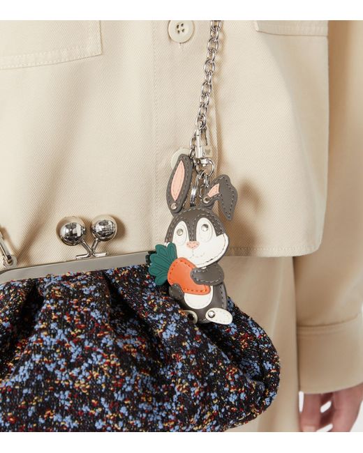 Weekend by Maxmara White Leather Bunny Keyring