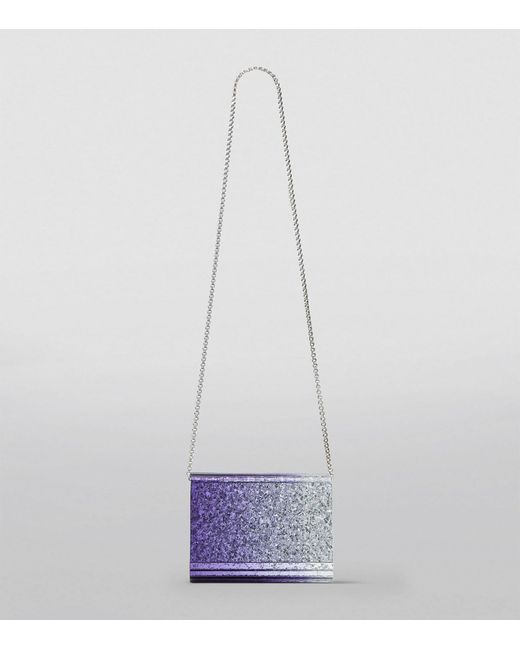 Jimmy Choo Purple Glitter Candy Clutch Bag