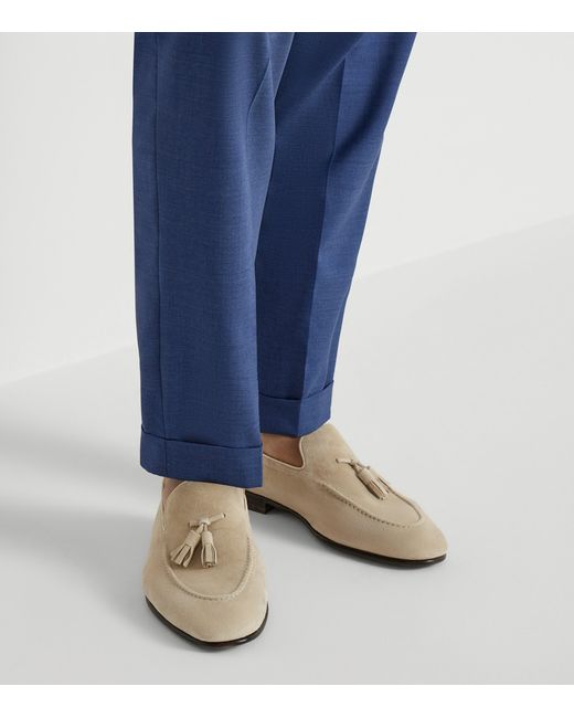 Brunello Cucinelli Natural Suede Tassel Loafers
