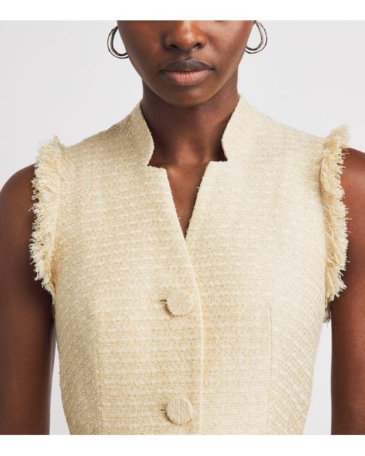 Huishan Zhang Natural Tweed Corinthe Midi Dress