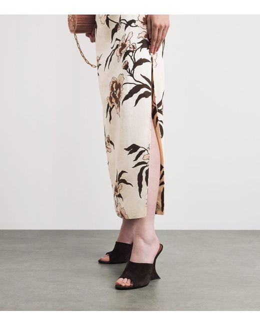 Sir Metallic Linen Peony Balconette Maxi Dress