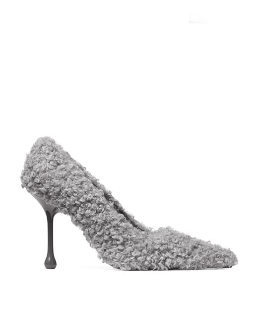 Jimmy Choo Gray Ixia 95 Fleece Pumps