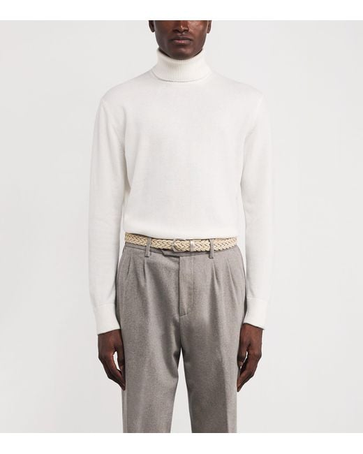 Eleventy Natural Suede-Blend Belt for men