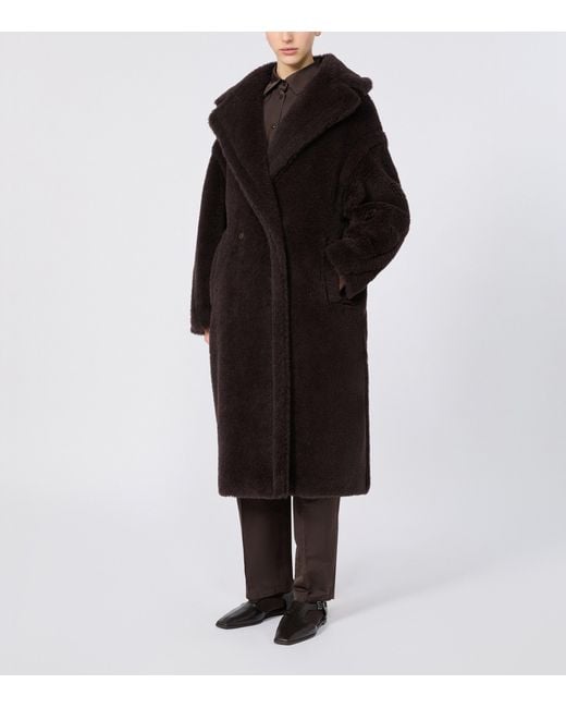 Max Mara Black Alpaca-Wool-Silk Teddy Bear Icon Coat