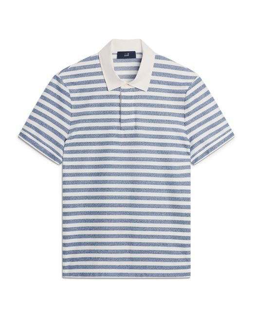 Dunhill Blue Cotton Polo Shirt for men