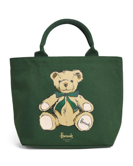 Harrods Green Small Henry Bear Tote Bag
