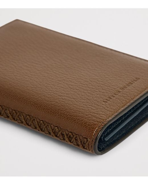 Dunhill Brown Leather Century Card Holder for men