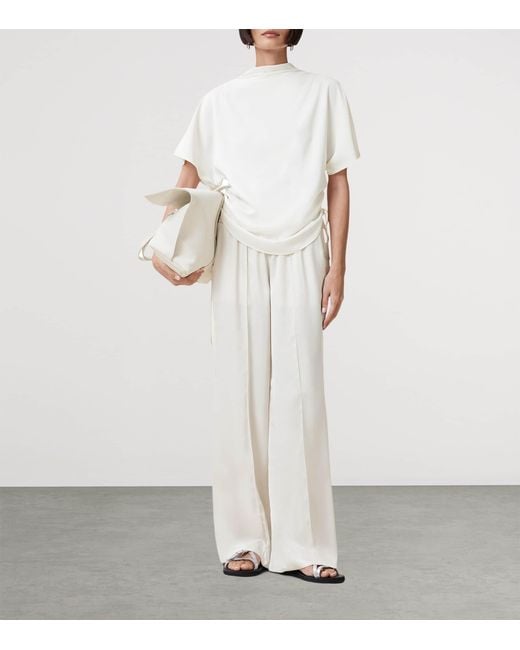 AllSaints White Leslie Draped Top