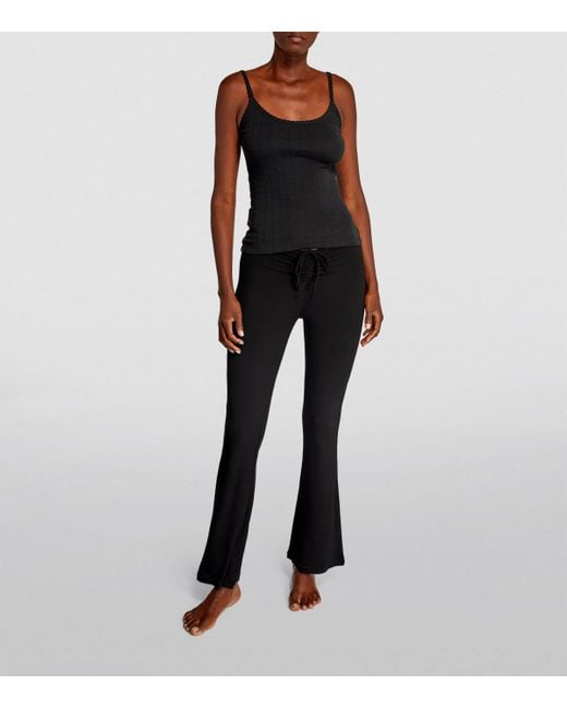 Leset Black Classic Pointelle Tank Top