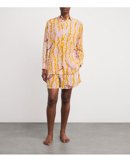 Olivia Von Halle Metallic Silk Kick Mira Pyjama Set