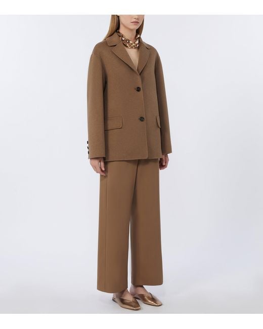 Max Mara Brown Virgin Wool Single-Breasted Coat