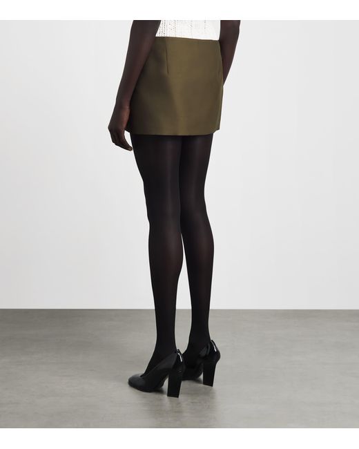 Khaite Green Leather Jett Mini Skirt