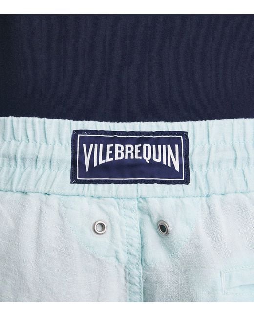 Vilebrequin Blue Linen Drawstring Parc Trousers for men