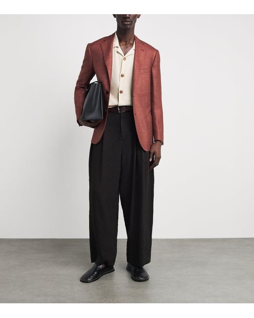 Corneliani Red Virgin Wool-Silk-Linen Blazer for men