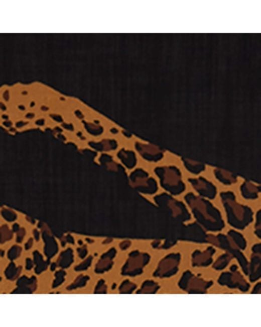 Saint Laurent Black Wool Leopard Stole
