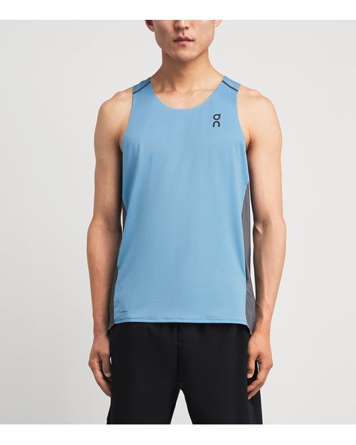 On Shoes Blue Performance Tank Top for men
