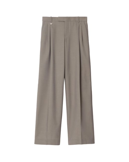 Burberry Gray Wool Tailored Trousers