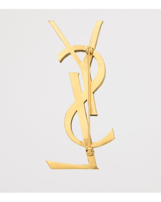 Saint Laurent Metallic Cassandre Brooch