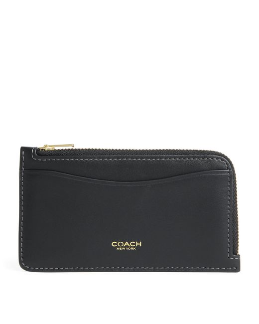 COACH Black Leather New York Card Holder