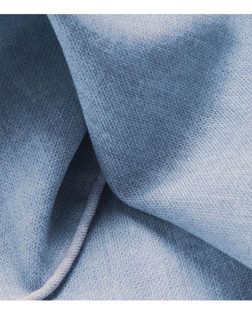 Eleventy Blue Wool-Cotton Pocket Square for men