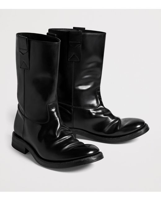 Bottega Veneta Black Leather Slip-On Boots for men