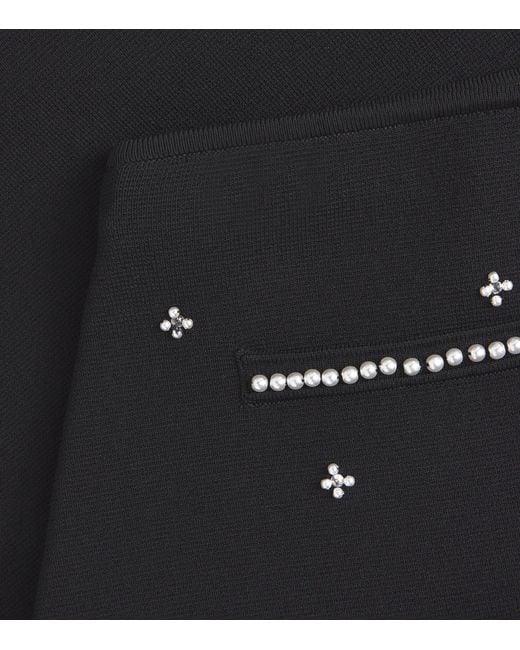 Sandro Black Rhinestone-Embellished Mini Skirt