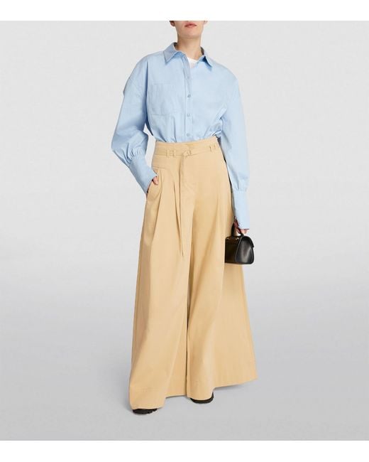 ME+EM Natural Me+em Cotton High-rise Pleated Trousers