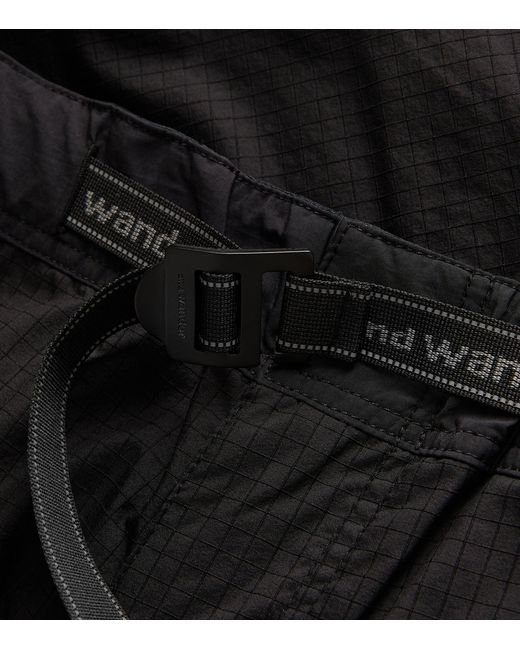 And Wander Black Technical Reflective Shorts for men