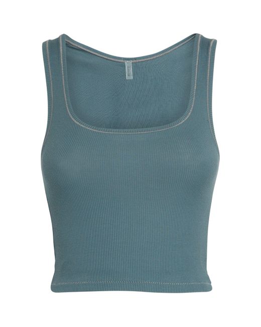 Skims Cropped Tank Top in Blue Lyst