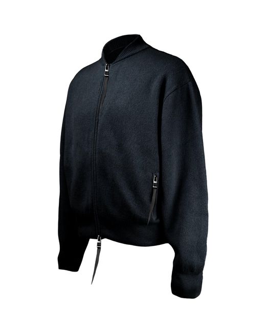 Alan Scott Black Cashmere Bomber Jacket for men