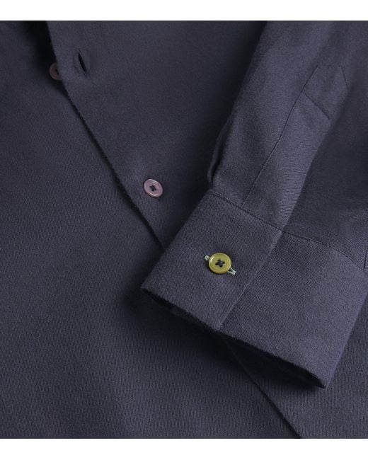 Paul Smith Blue Brushed Cotton Shirt for men