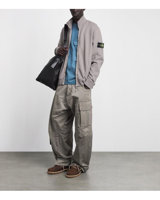 Stone Island Gray Organic Cotton Track Jacket for men