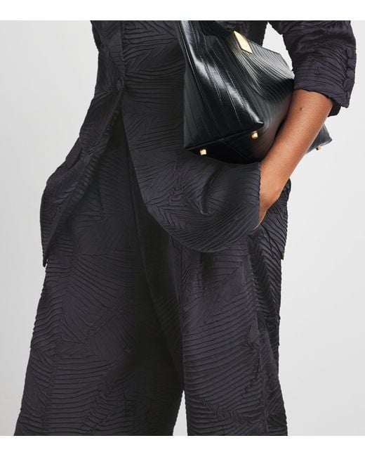 Ulla Johnson Blue Satin Crinkled Carine Trousers